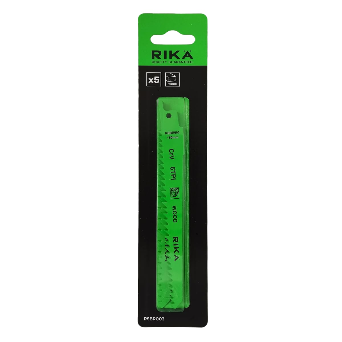 Rikä 150mm 6TPI Bi-Metal Reciprocating Saw Blades for Wood - Pack of 5 - Type S644D